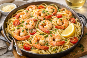 Garlic Butter Shrimp Scampi Linguine