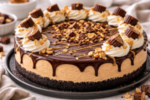 No-Bake Peanut Butter Chocolate Cheesecake